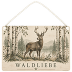 Elegantes Holzbild mit Hirsch im Birkenwald für Naturliebhaber|p:2020539|h:0feeab1a9a2a899603d4d2a589e5a4d8