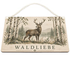 Elegantes Holzbild mit Hirsch im Birkenwald für Naturliebhaber|p:2020540|h:daf6a936b0f91f2d847eb1298ebee459
