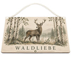 Elegantes Holzbild mit Hirsch im Birkenwald für Naturliebhaber|p:2020541|h:e50ff8dcba851df2444c4f70d09bb85c