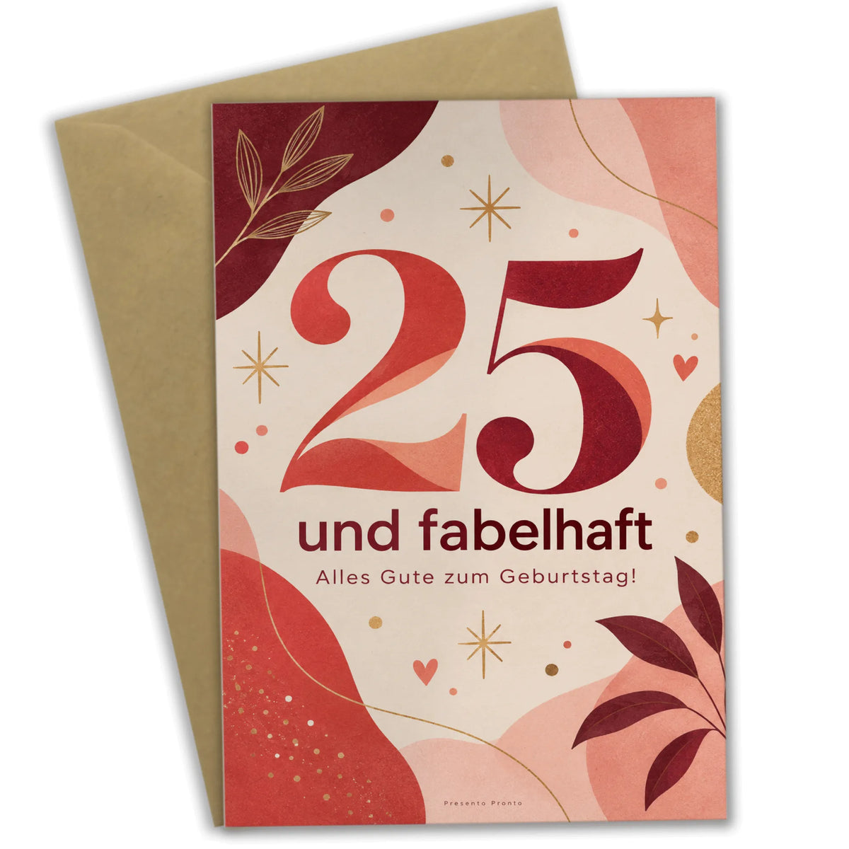 Elegante Geburtstagskarte zum 25. Geburtstag für Frauen