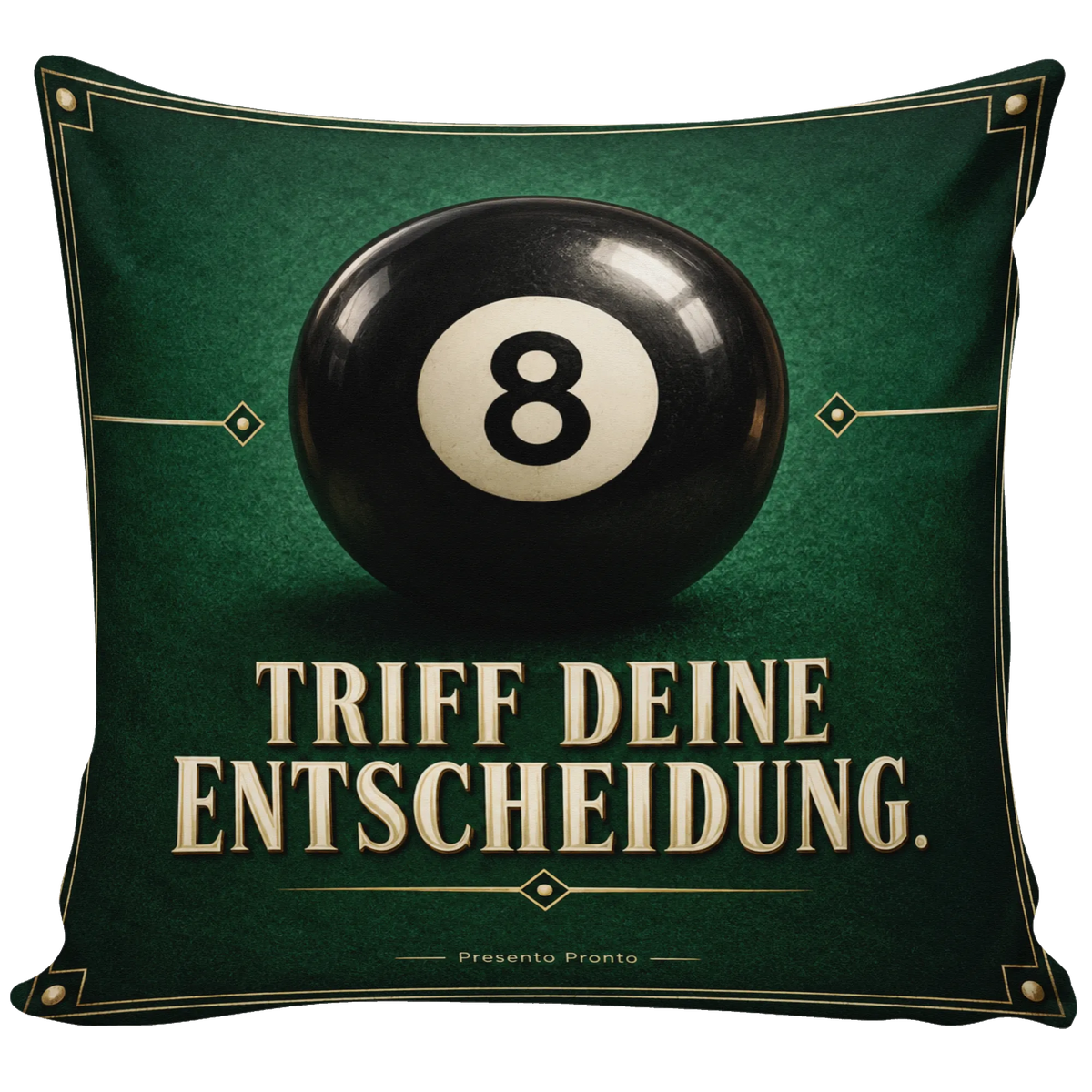 Elegantes 8-Ball-Kissen für Billardfans mit schwarzer Billardkugel