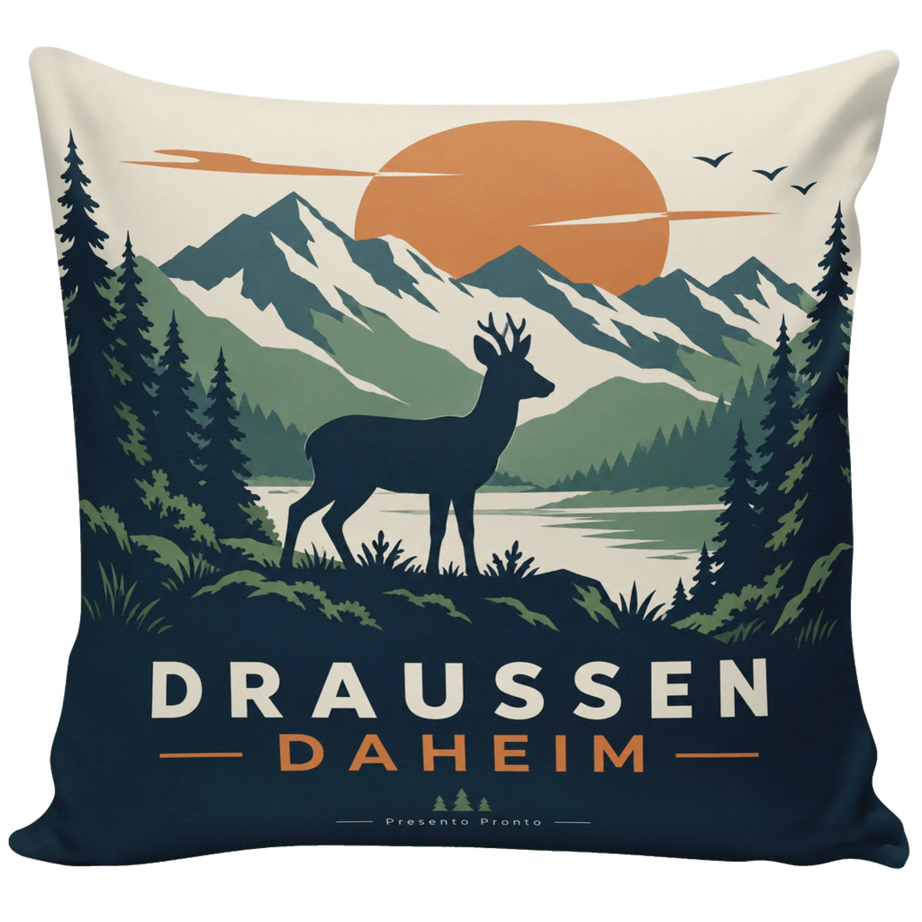 Gemütliches Kissen für Jäger mit Reh zwischen Tannen|p:2020555|h:470601f1a1fe05abf9c7a338b673ab0c