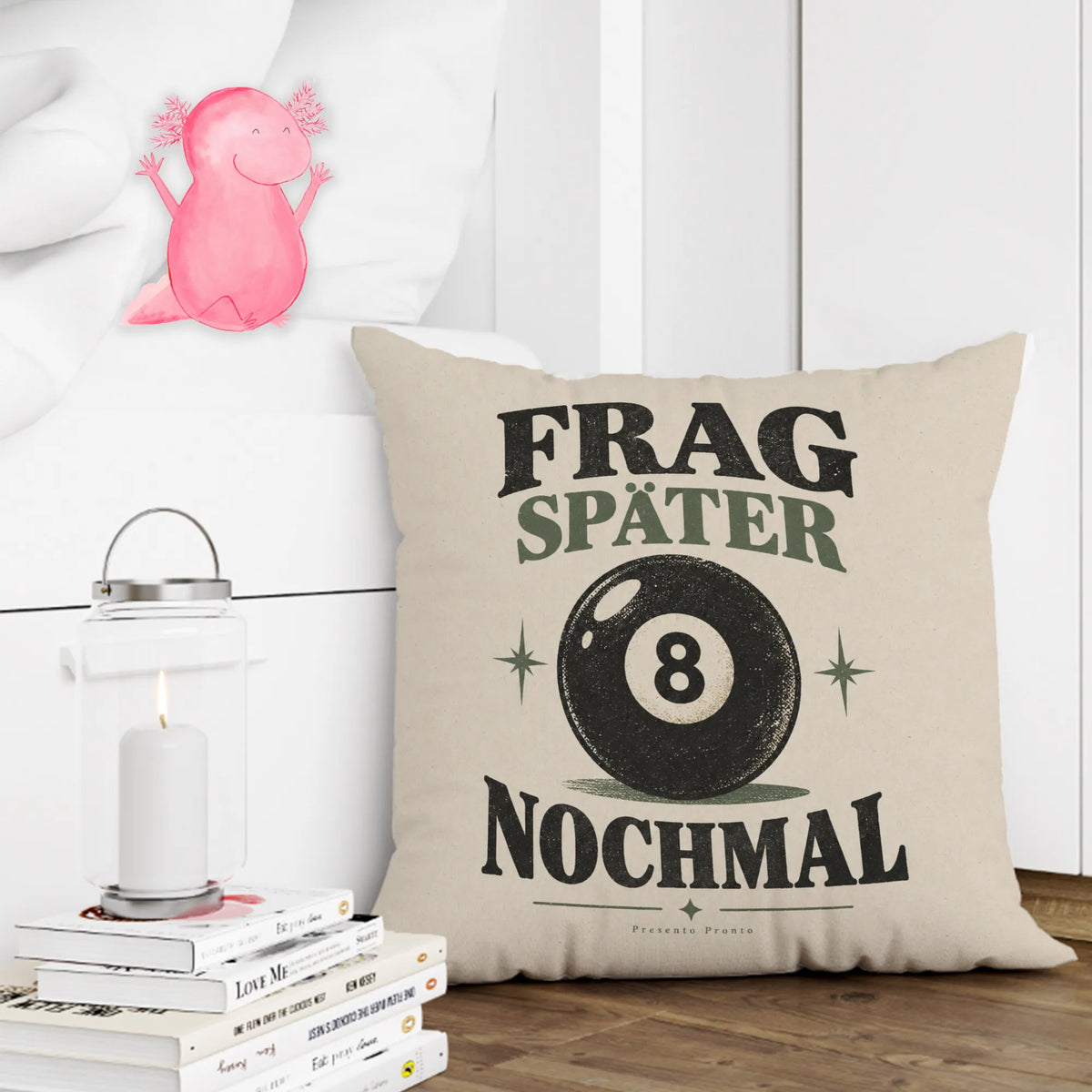 Lustiges 8-Ball Kissen für Billardfans mit Billardkugel