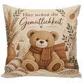 Gemütliches Dekokissen mit Teddy für kuscheliges Zuhause