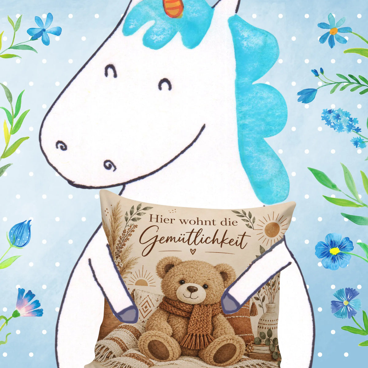 Gemütliches Dekokissen mit Teddy für kuscheliges Zuhause