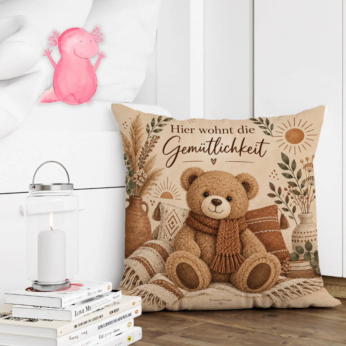 Gemütliches Dekokissen mit Teddy für kuscheliges Zuhause