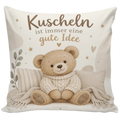 Kuscheliges Dekokissen mit Teddybär für Kinder