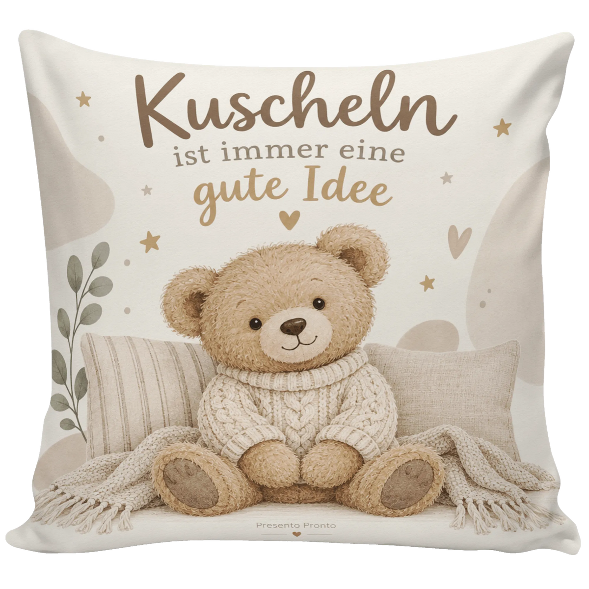 Kuscheliges Dekokissen mit Teddybär für Kinder