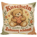 Kuscheliges Dekokissen mit Teddy für Teddyfans