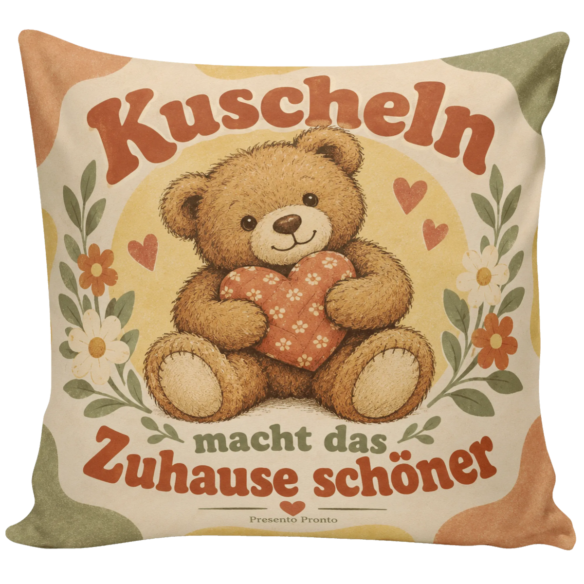 Kuscheliges Dekokissen mit Teddy für Teddyfans