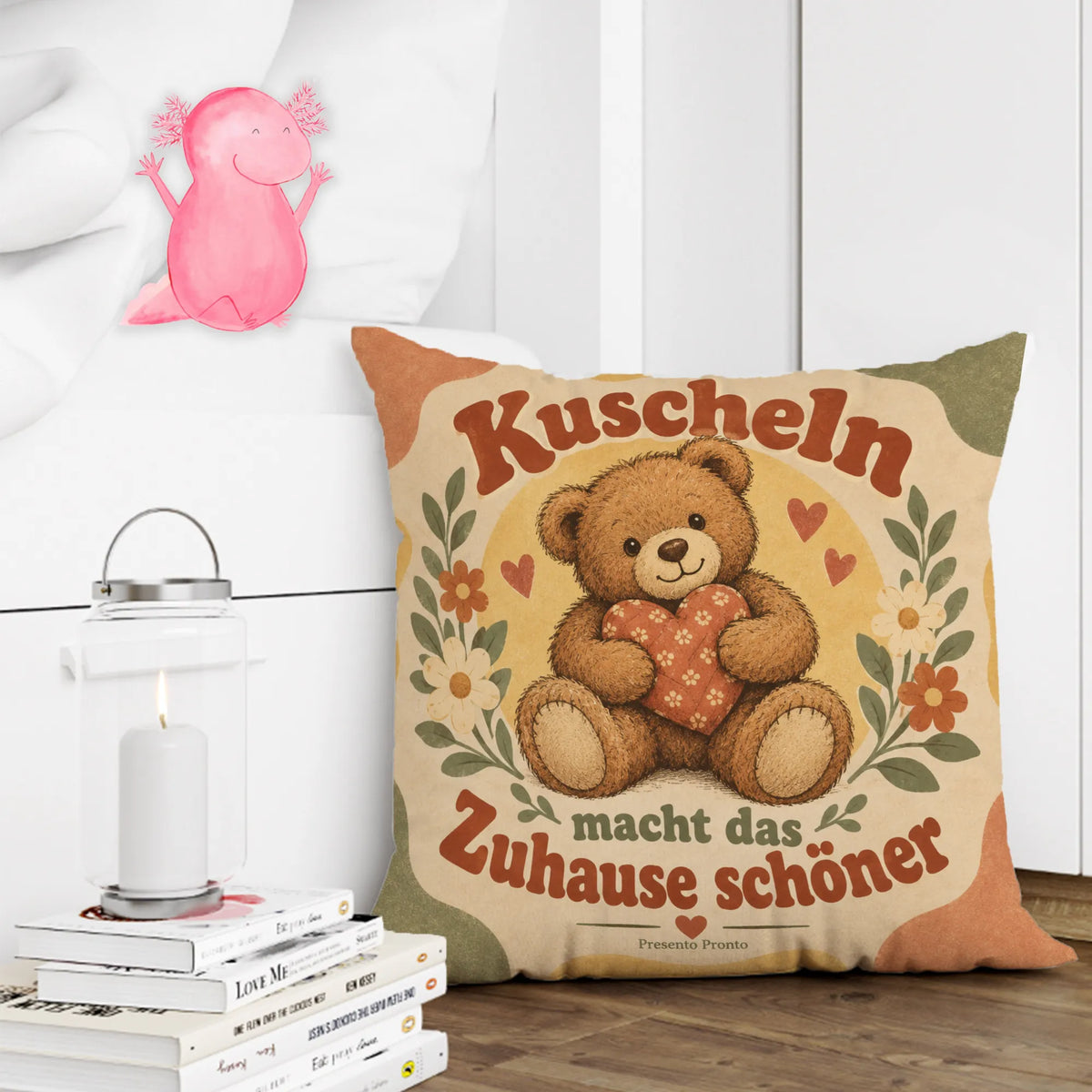 Kuscheliges Dekokissen mit Teddy für Teddyfans