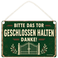 Freundliches Schild Bitte das Tor geschlossen halten für Garten