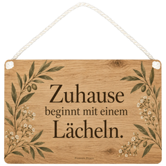 Herzliches Wandbild aus Holz in Eiche für Zuhause