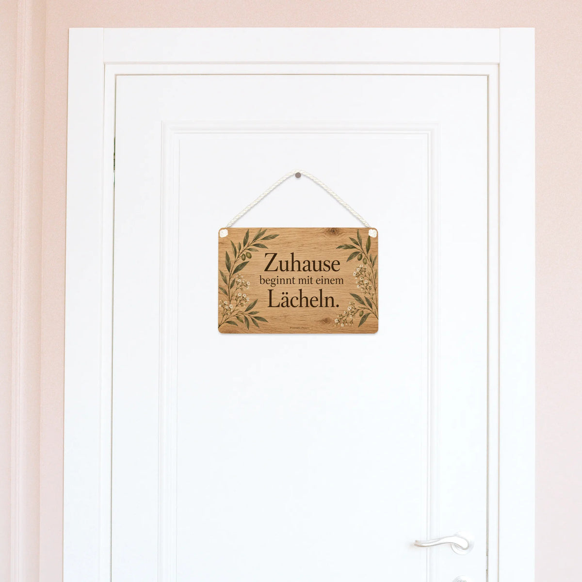 Herzliches Wandbild aus Holz in Eiche für Zuhause
