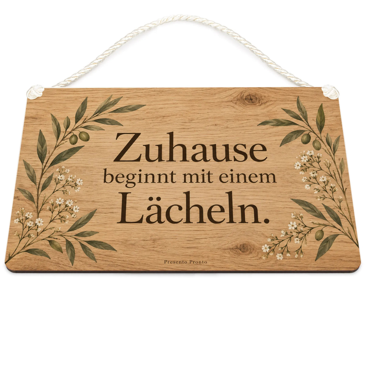 Herzliches Wandbild aus Holz in Eiche für Zuhause