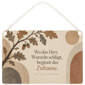 Gemütliches Wandbild aus Eichenholz für neues Zuhause