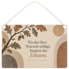 Gemütliches Wandbild aus Eichenholz für neues Zuhause