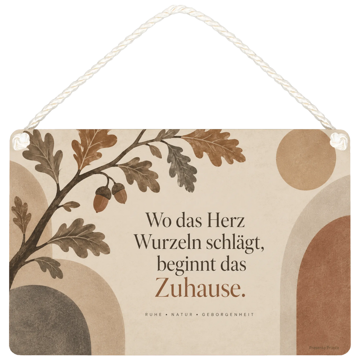 Gemütliches Wandbild aus Eichenholz für neues Zuhause