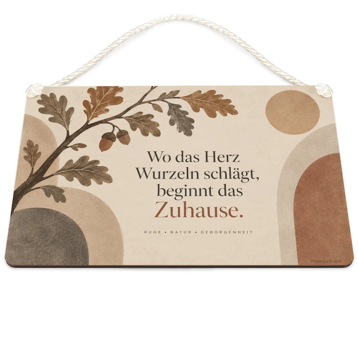 Gemütliches Wandbild aus Eichenholz für neues Zuhause