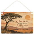 Stimmungsvolle Afrika Holzbild Deko für Afrikaliebhaber mit Akazie