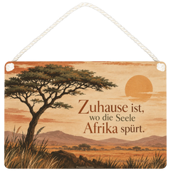 Stimmungsvolle Afrika Holzbild Deko für Afrikaliebhaber mit Akazie