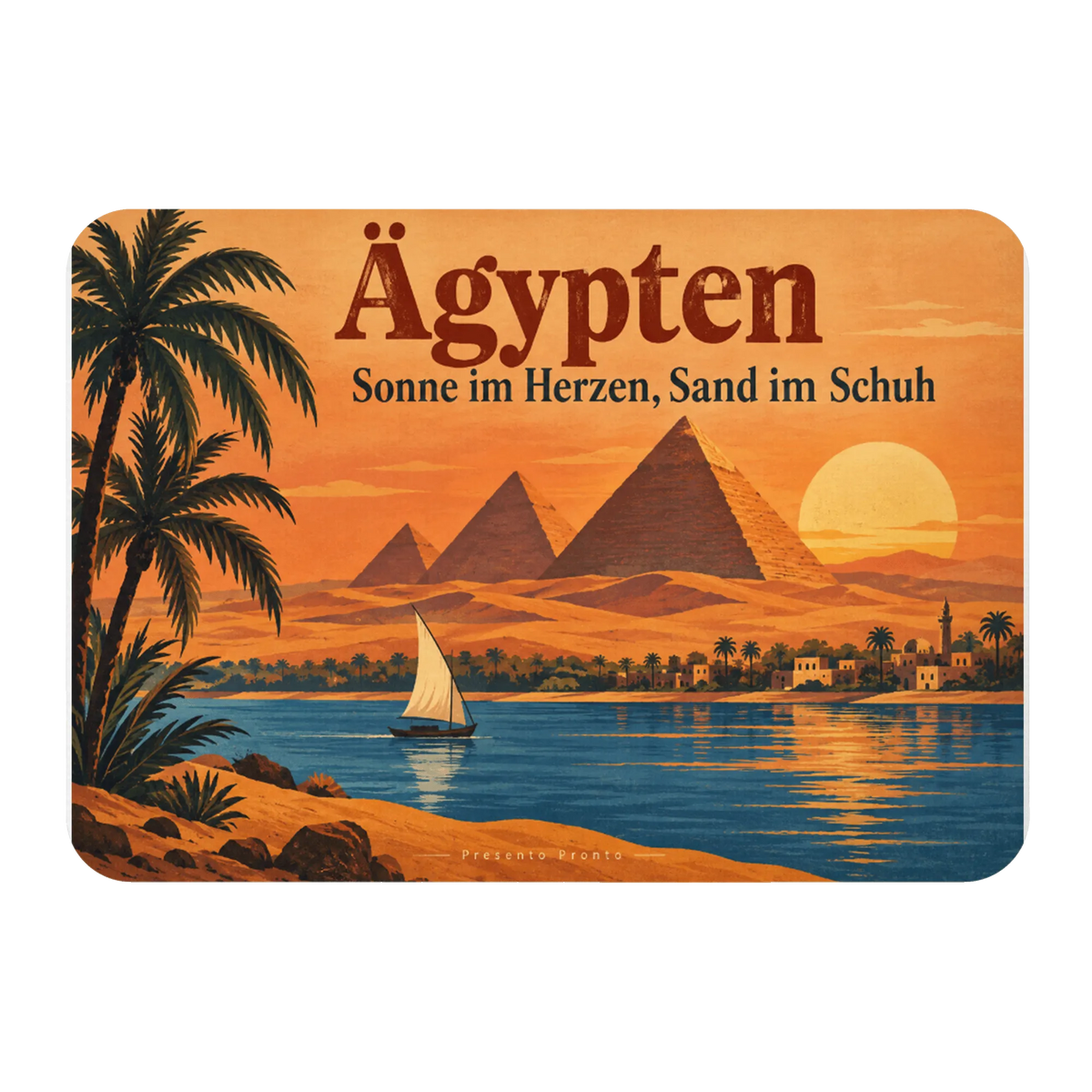 Sehnsuchtsvoller Ägypten-Magnet für Urlauber mit Pyramiden