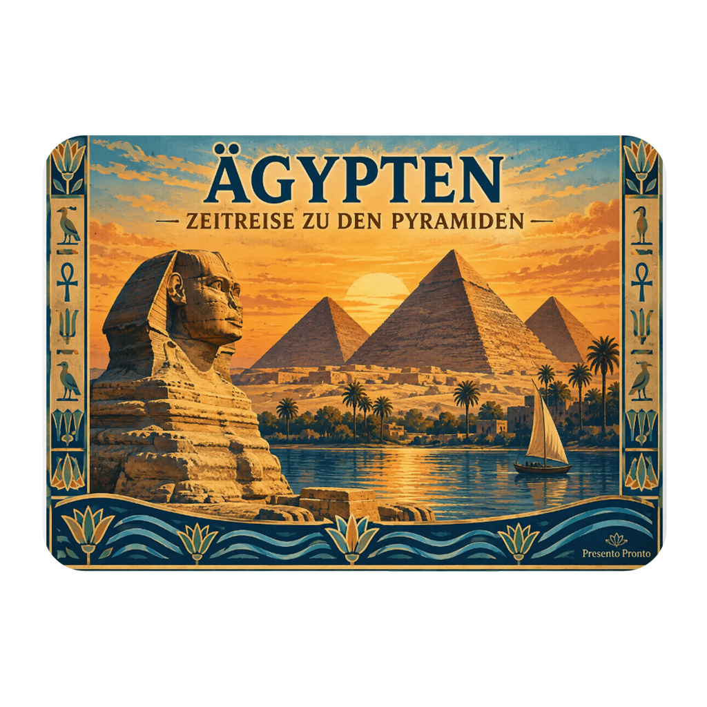 Nostalgischer Magnet für Ägypten mit Pyramiden von Gizeh|p:2020677|h:394d8cb7b9215b2820021237f83cde1d