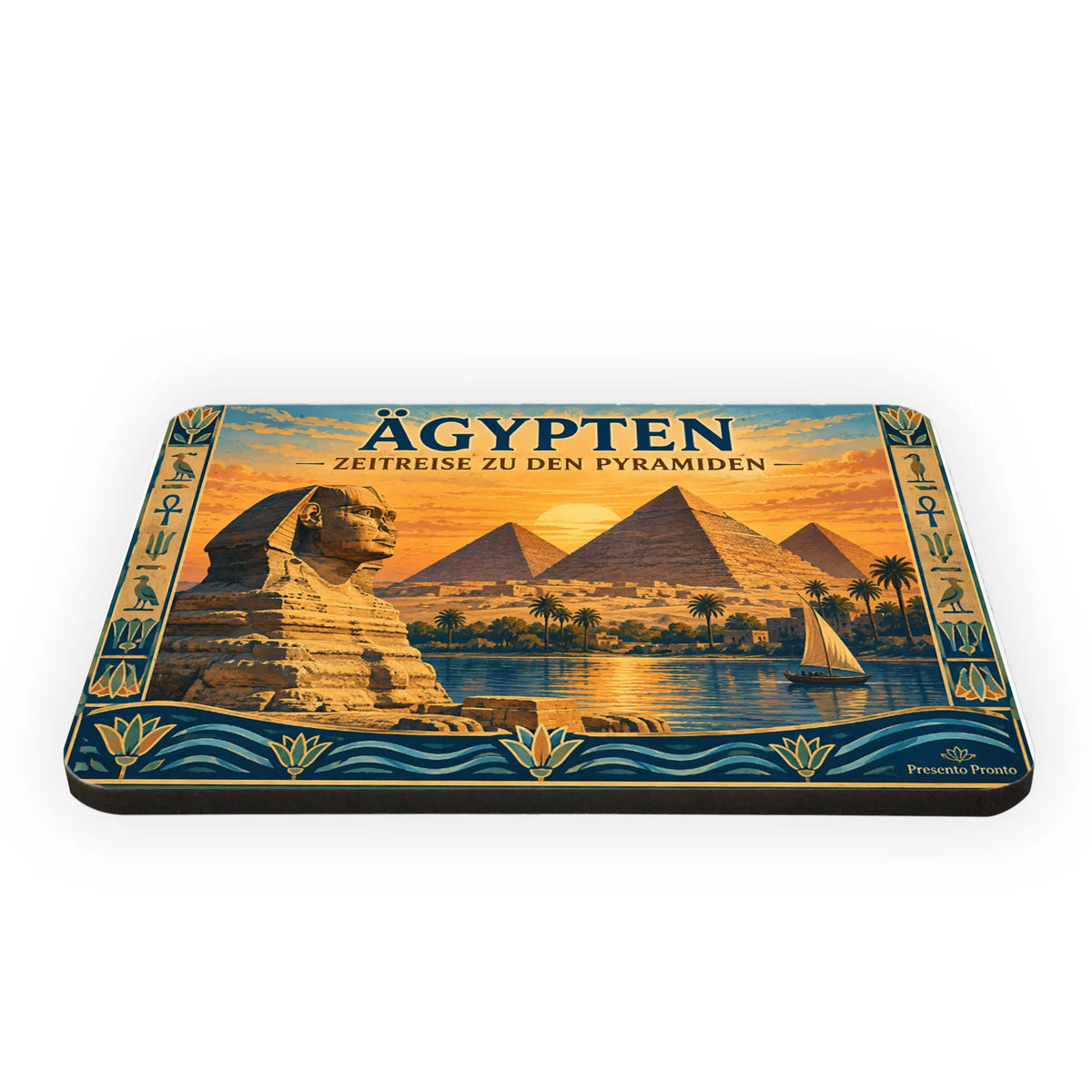 Nostalgischer Magnet für Ägypten mit Pyramiden von Gizeh