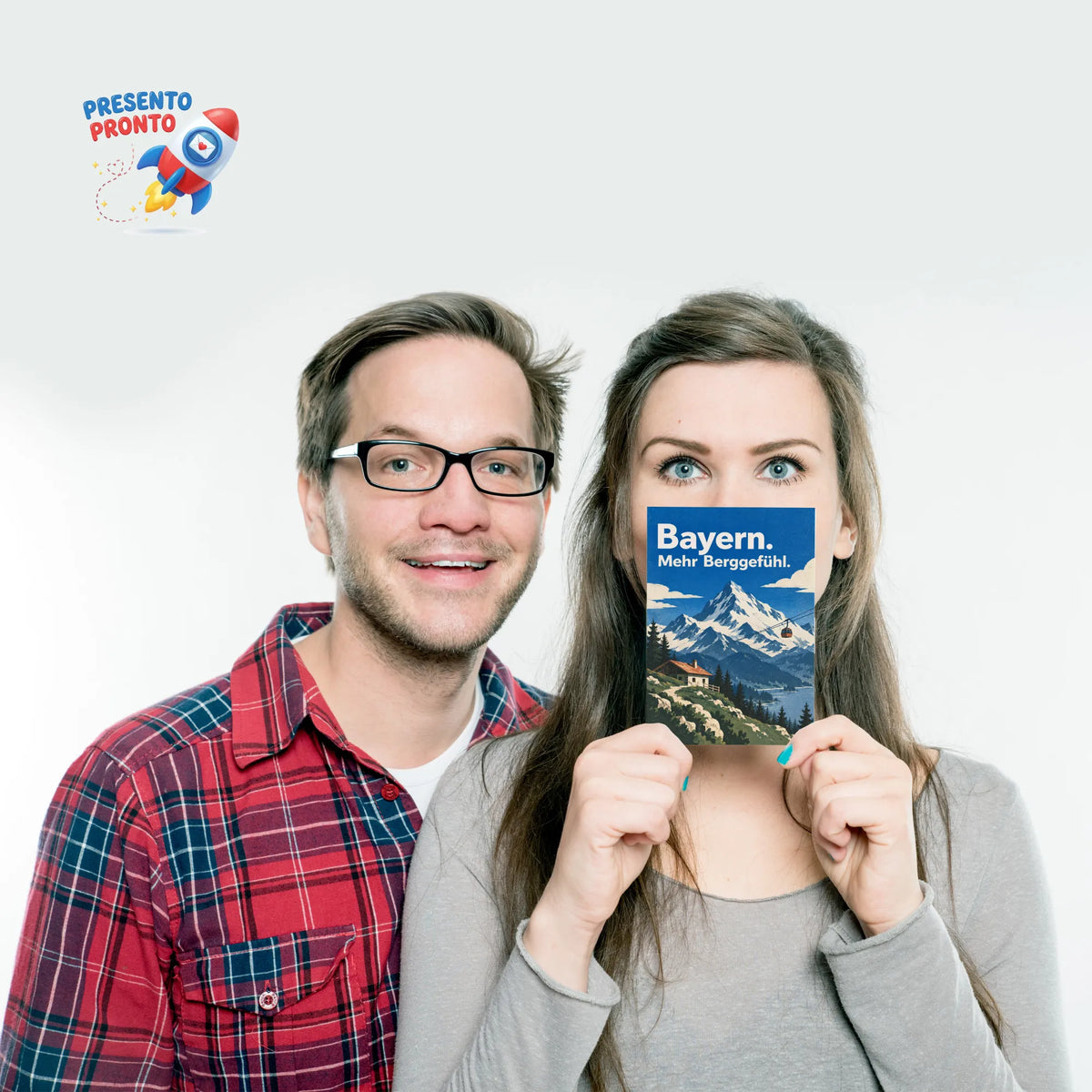 Stimmungsvolle Postkarte aus Bayern für Bergfans mit Seilbahn