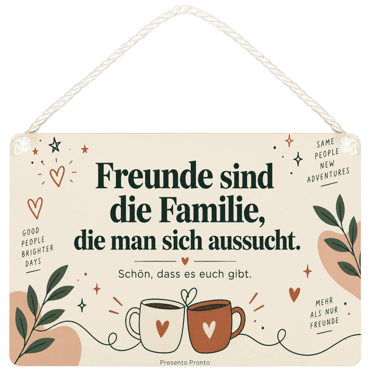 Deko Schild Freundschaft modern Design