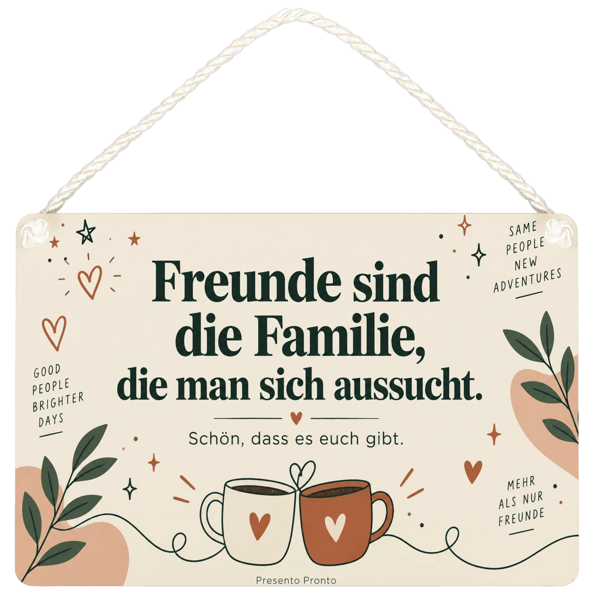 Deko Schild Freundschaft modern Design
