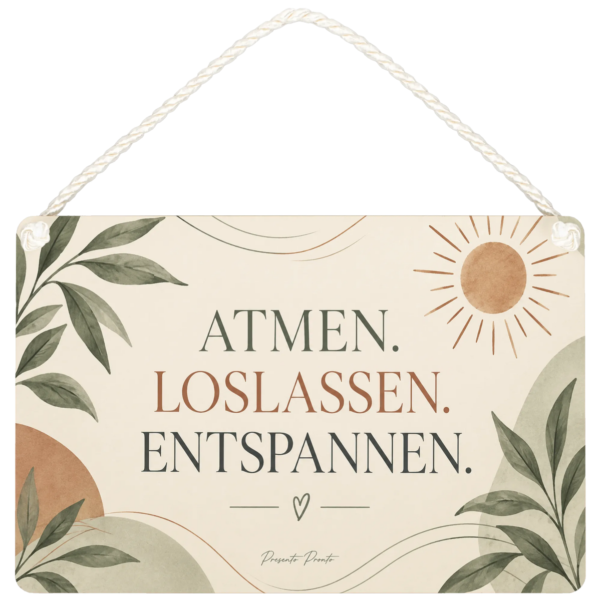 Deko Schild Sonne entspannend Design