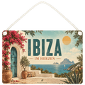 Sehnsuchtsvolles Ibiza Deko Schild für Fans mit Finca