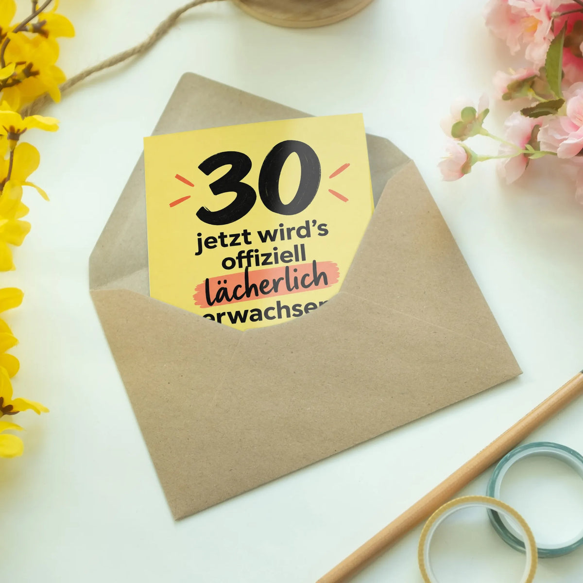 Lustige Geburtstagskarte für Frauen zum 30. Geburtstag