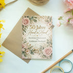Romantische Grußkarte zur Goldenen Hochzeit mit goldenen Ringen|p:2020703|h:a8bd25d0b334efb27b79dc217ee5b85e
