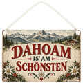 Nostalgisches Österreich Schild für Bergfans mit Alpenpanorama