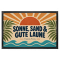Fröhliche Fußmatte für den Sommer mit Terrakotta-Sonne