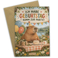 Lustige Einladungskarten mit Capybara zum Geburtstag