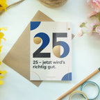 Coole Geburtstagskarte zum 25. für Männer mit großer Zahl 25|p:2020743|h:e215b32b8b6a68057acf1ca109666f40