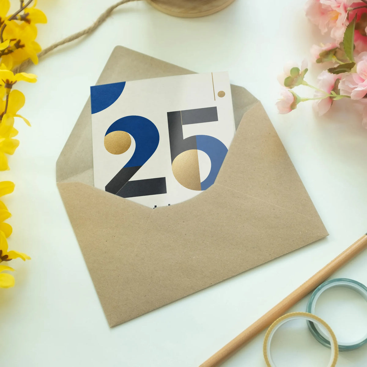 Coole Geburtstagskarte zum 25. für Männer mit großer Zahl 25
