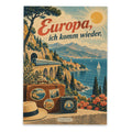 Nostalgische Postkarte Europa mit Küstenzug