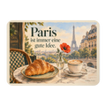 Gemütlicher Kühlschrankmagnet Paris mit Croissant und Eiffelturm