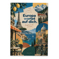 Inspirierende Postkarte Europa für Reisefans mit Zug