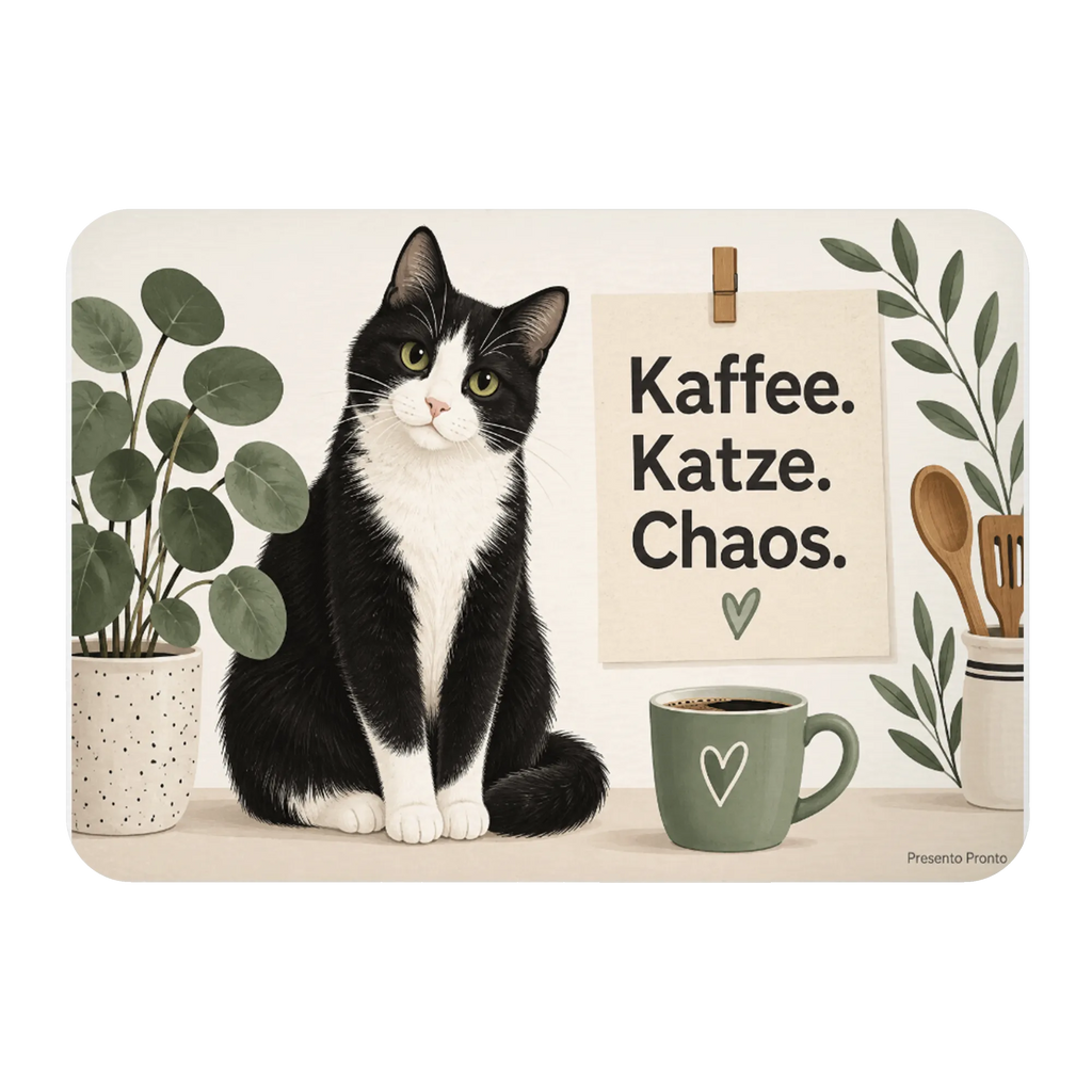 Lustiger Kühlschrankmagnet für Katzenfans mit schwarz-weißer Katze|p:2020768|h:b5458be3222b0480af7dac6061746af9