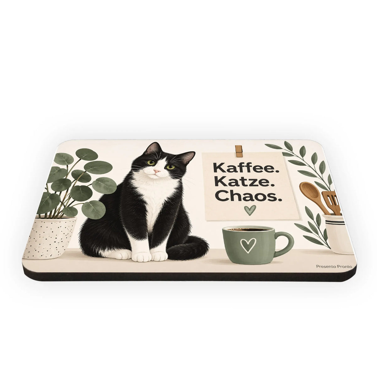Lustiger Kühlschrankmagnet für Katzenfans mit schwarz-weißer Katze