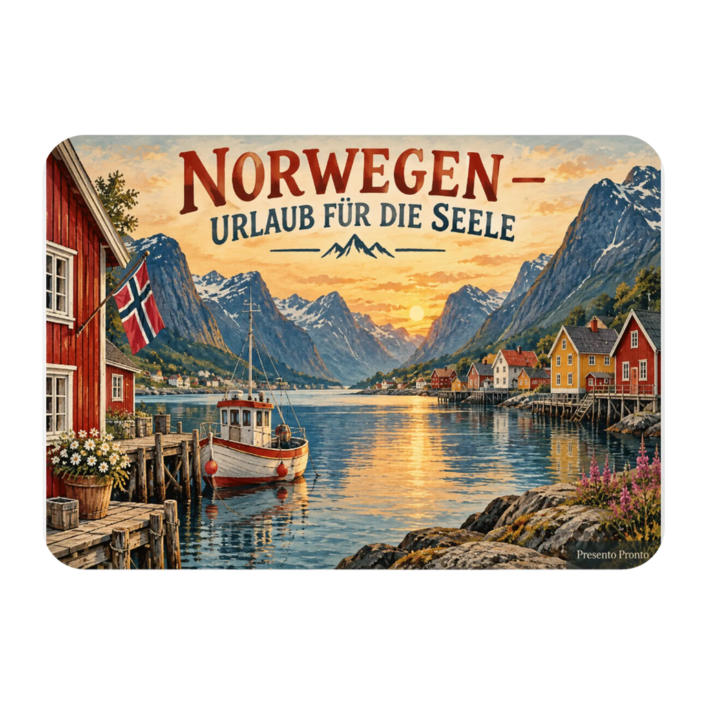 Nostalgischer Norwegen Magnet für Skandinavien Fans mit Hafendorf|p:2020769|h:91118e269e31c871ede803eba9c6699a
