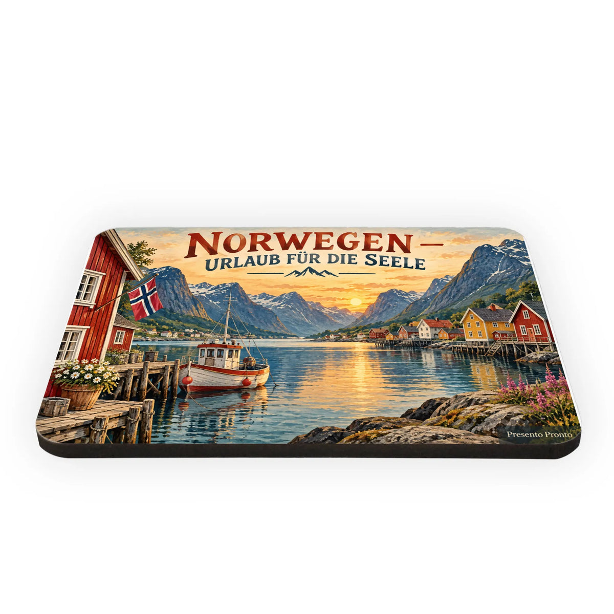 Nostalgischer Norwegen Magnet für Skandinavien Fans mit Hafendorf