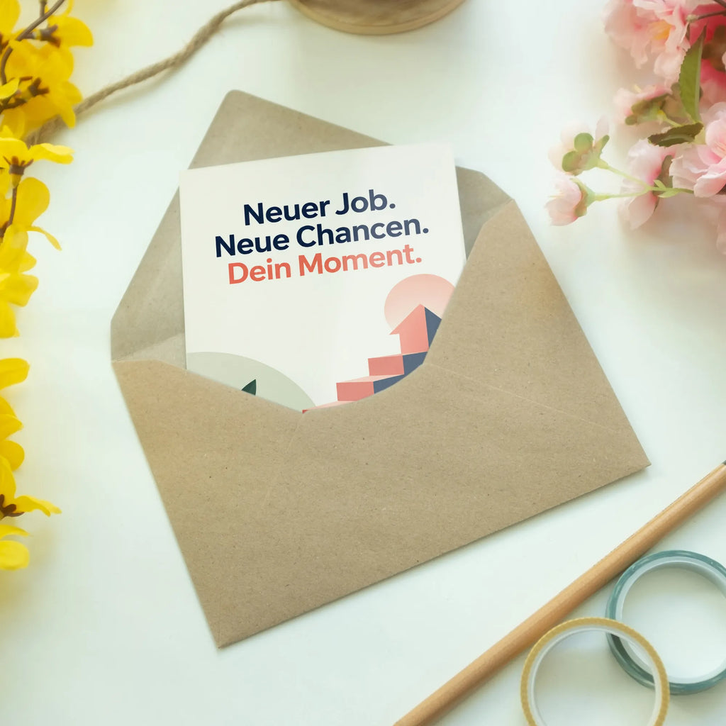 Motivierende Grußkarte zum neuen Job mit aufsteigendem Pfeil|p:2020773|h:29fbb2cd2dae9c87d245aad13a676629