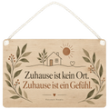 Gemütliches Holzbild Deko für die Wand im Wohnzimmer mit Haus