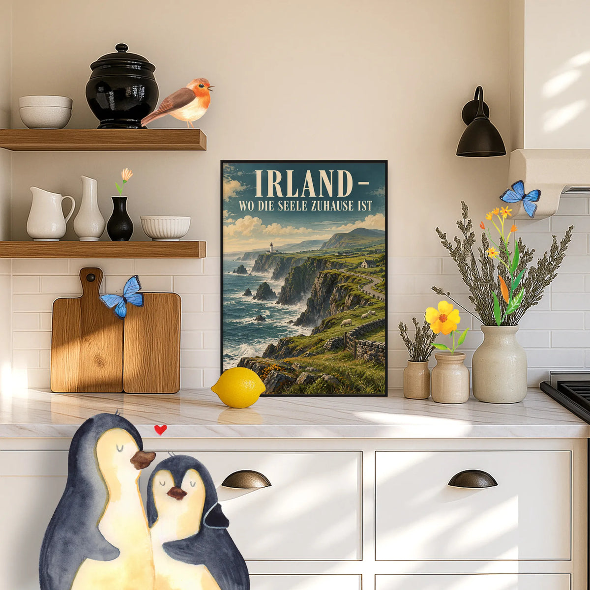Nostalgisches Wandbild Irland für Fans mit Leuchtturm